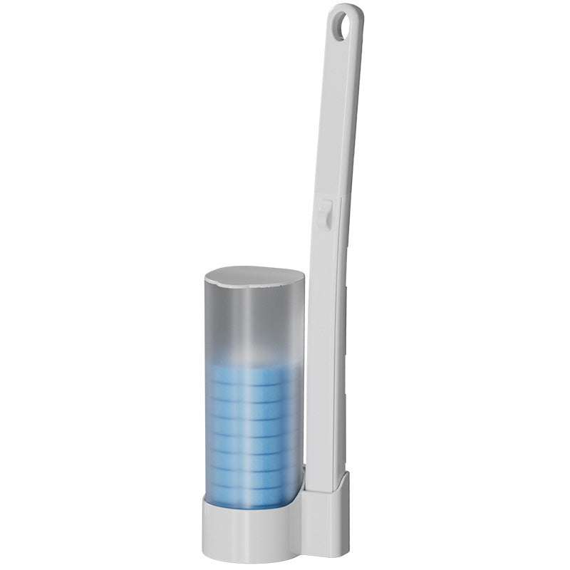 Toilet Brush With Disposable Heads And Holder For Hygienic Cleaning