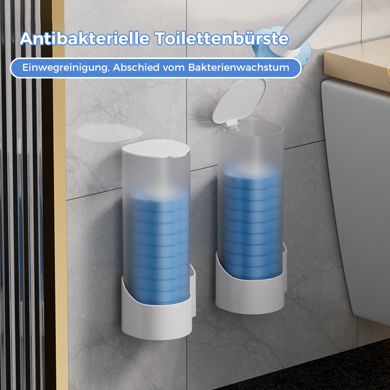 Toilet Brush With Disposable Heads And Holder For Hygienic Cleaning