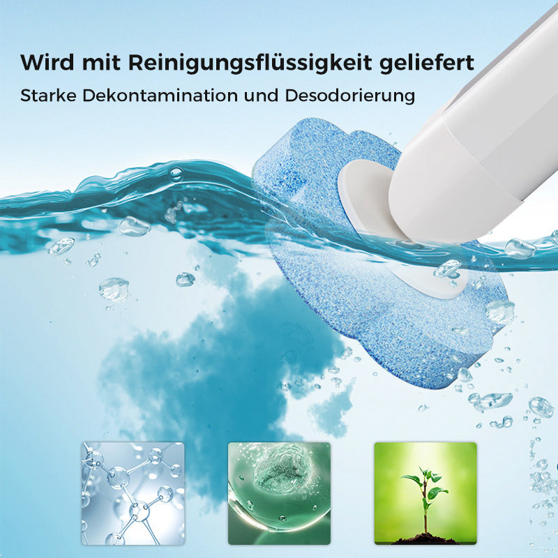 Toilet Brush With Disposable Heads And Holder For Hygienic Cleaning