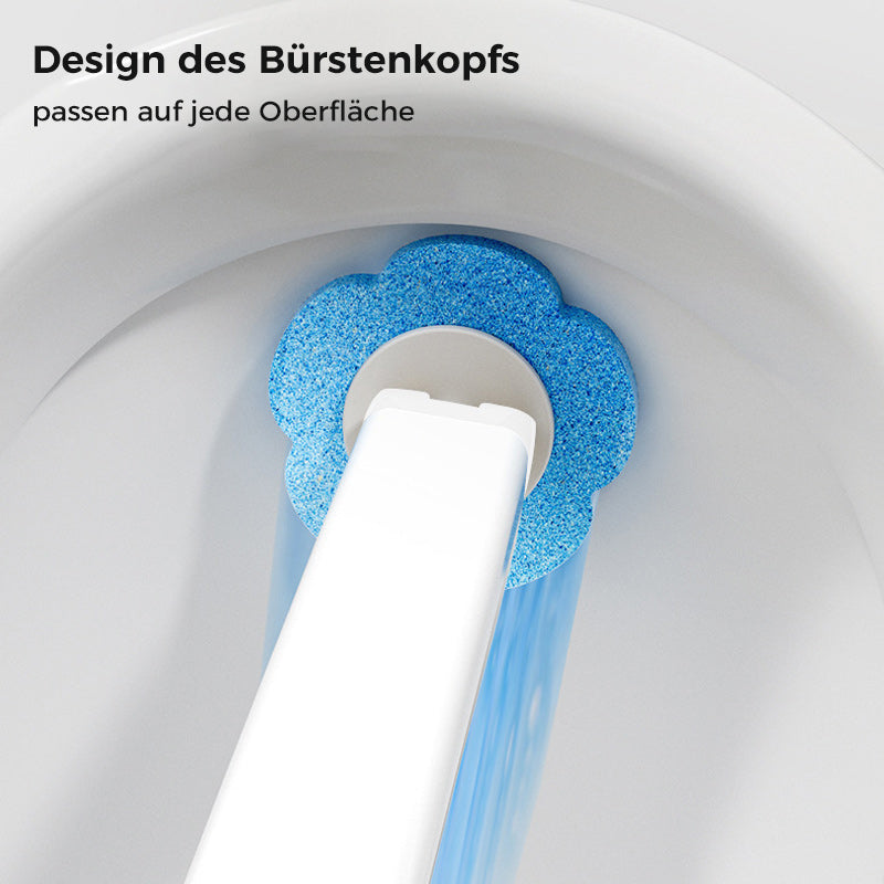 Toilet Brush With Disposable Heads And Holder For Hygienic Cleaning