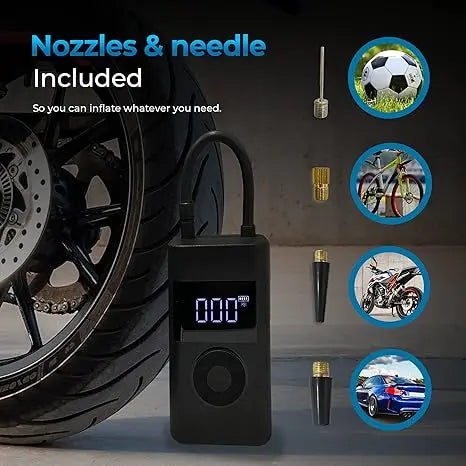 Digital Portable Tire Inflator — Battery-Powered, 150 PSI, Automatic Shutoff