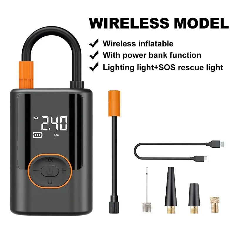 Digital Portable Tire Inflator — Battery-Powered, 150 PSI, Automatic Shutoff