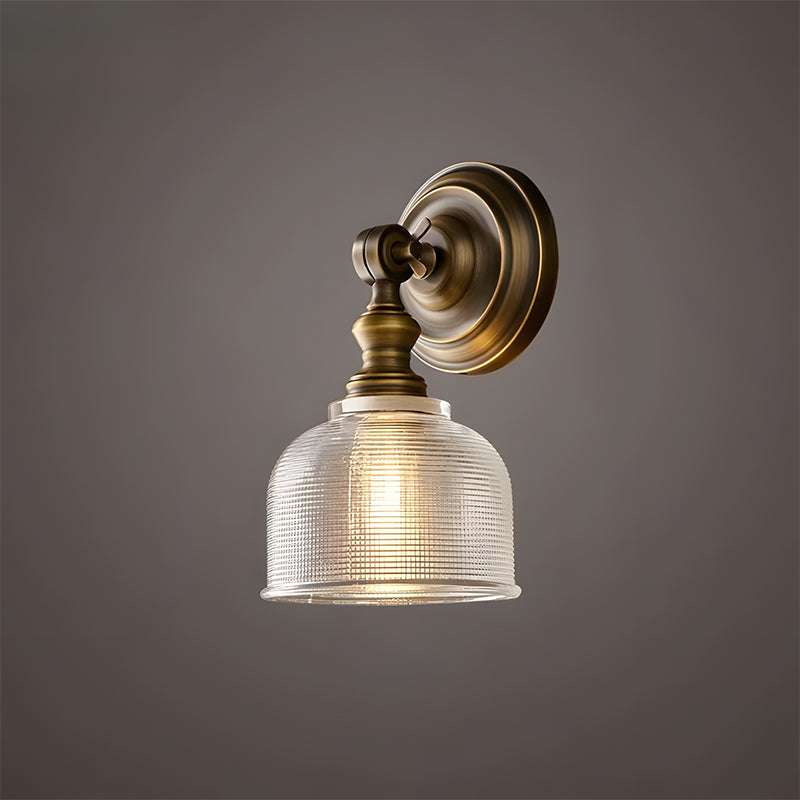 Tristan Brass And Glass Wall Lamp With Warm Light For Kitchen, Dining And Living