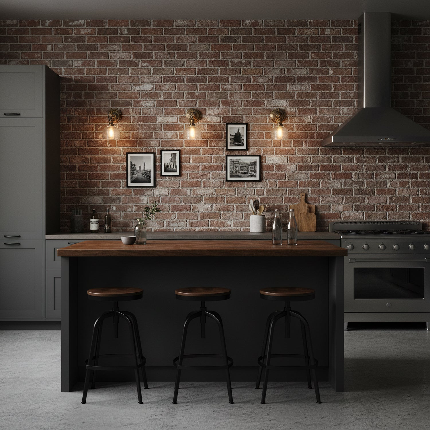 Tristan Brass And Glass Wall Lamp With Warm Light For Kitchen, Dining And Living