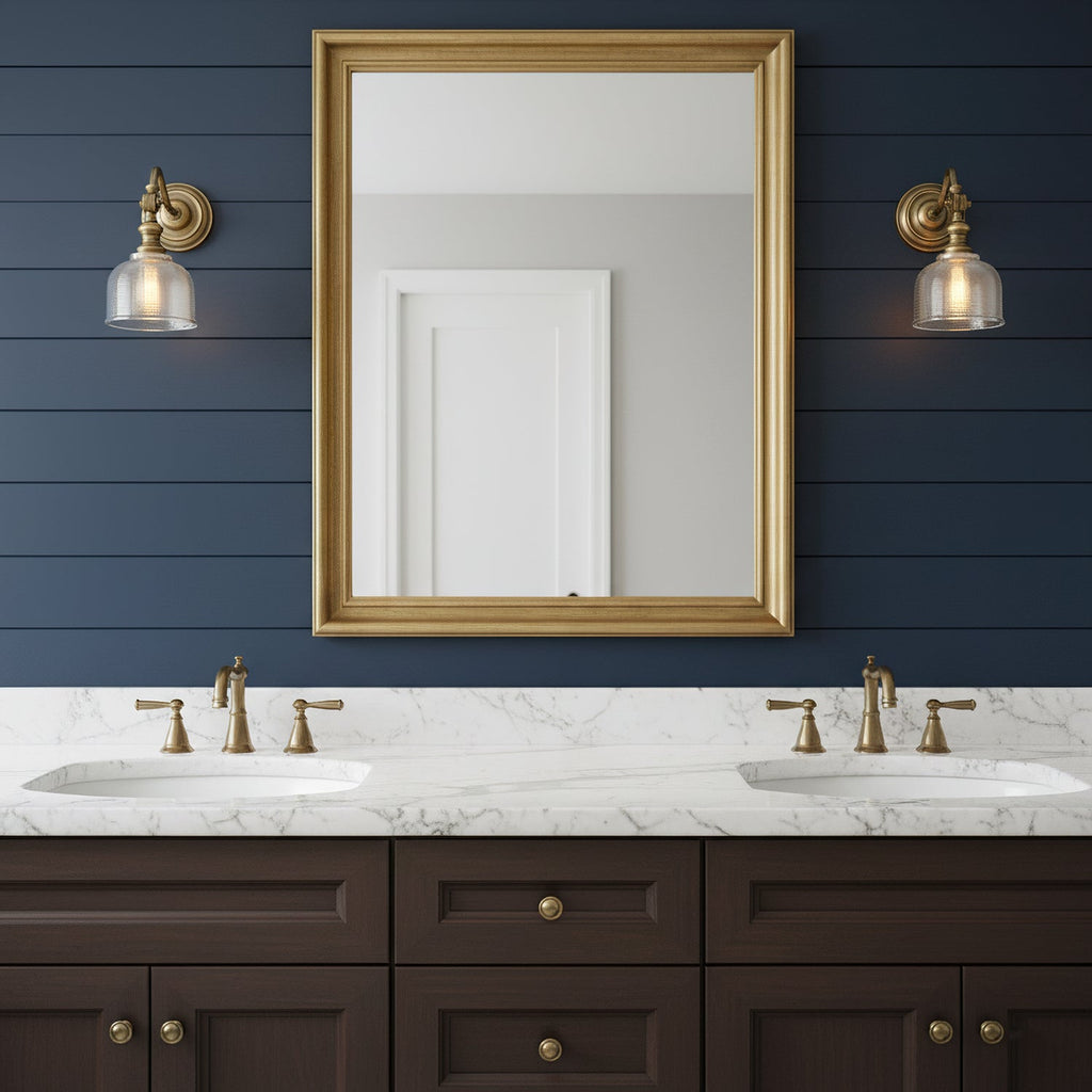 Tristan Brass And Glass Wall Lamp With Warm Light For Kitchen, Dining And Living