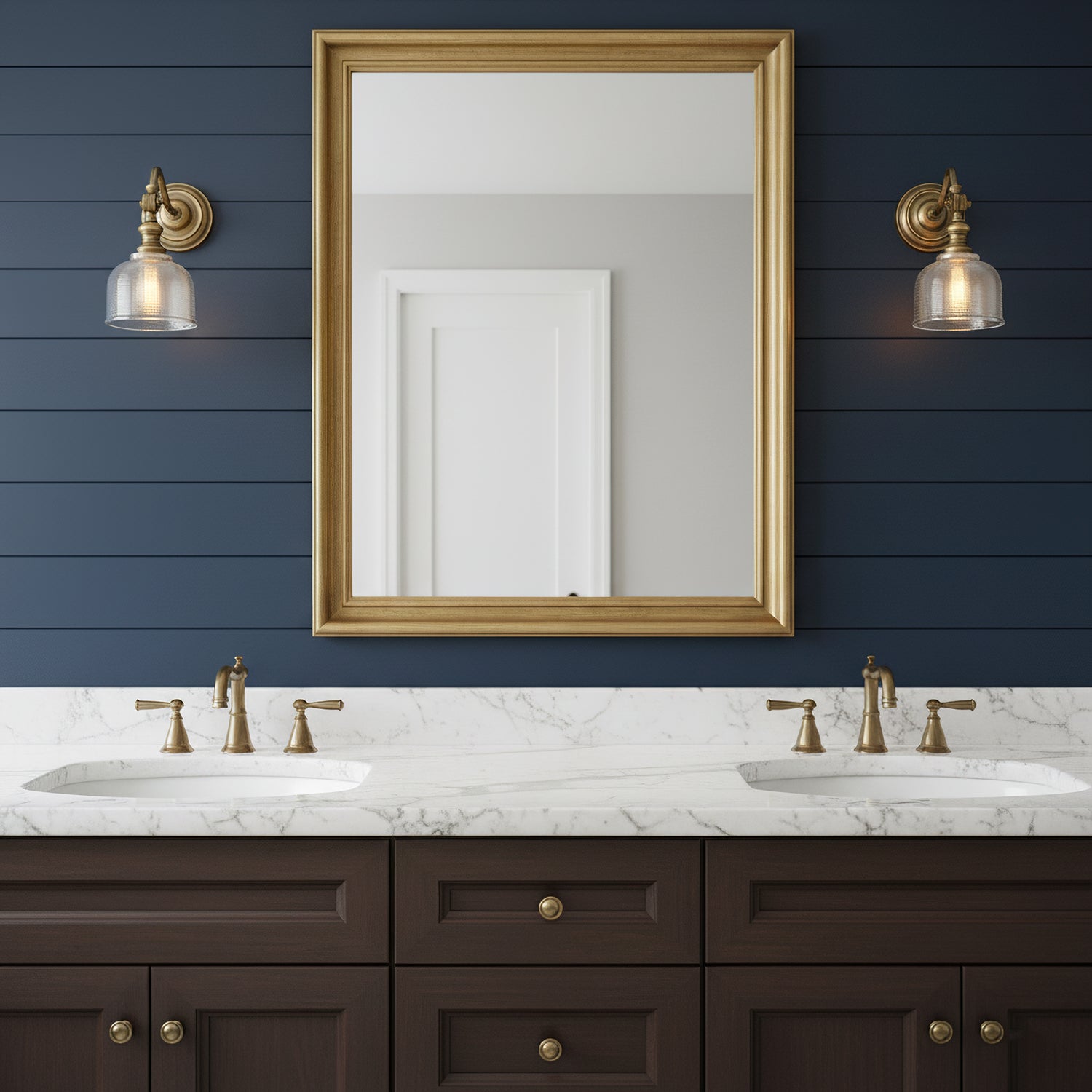 Tristan Brass And Glass Wall Lamp With Warm Light For Kitchen, Dining And Living