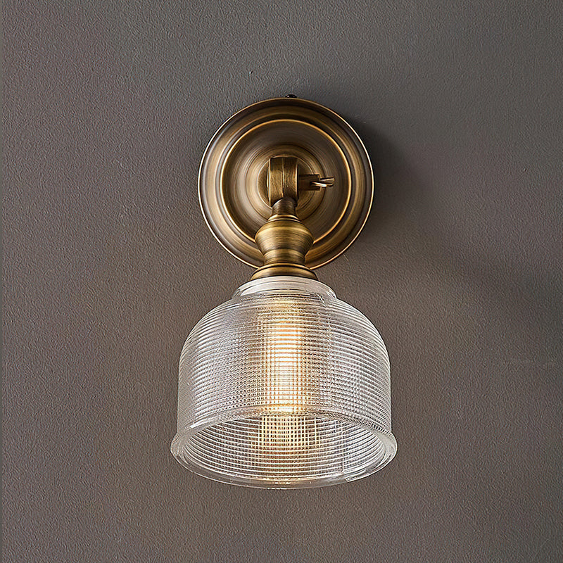 Tristan Brass And Glass Wall Lamp With Warm Light For Kitchen, Dining And Living