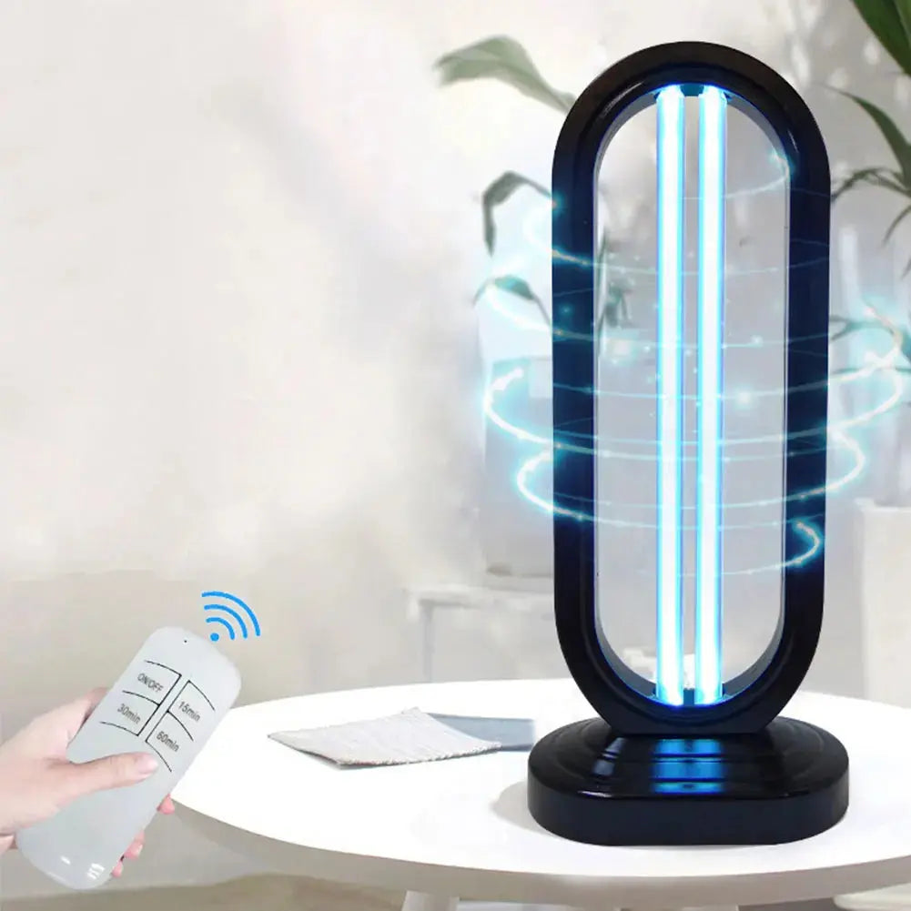UV-C dezinfekční lampa 38W s ozonovou technologií — dálkové ovládání, vestavěný časovač, černá nebo bílá