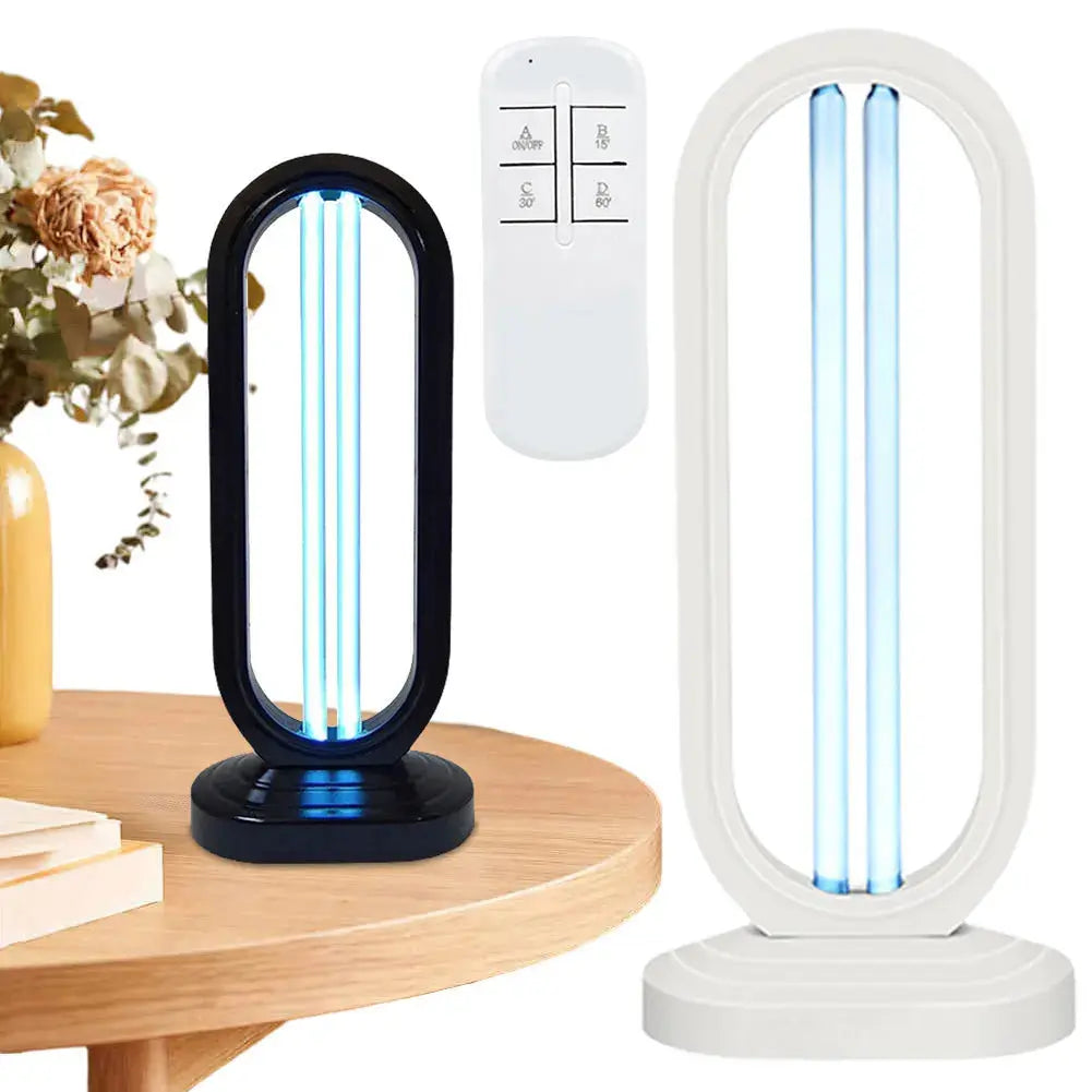 UV-C dezinfekční lampa 38W s ozonovou technologií — dálkové ovládání, vestavěný časovač, černá nebo bílá