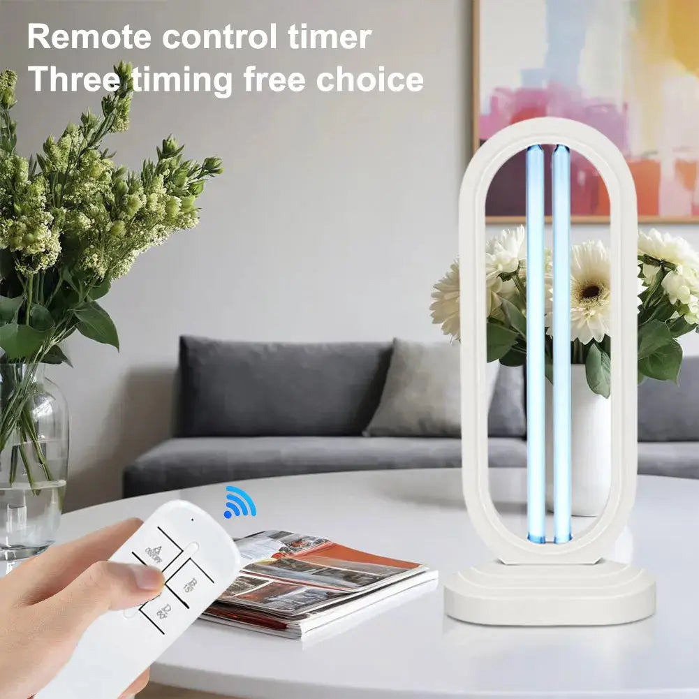 UV-C dezinfekční lampa 38W s ozonovou technologií — dálkové ovládání, vestavěný časovač, černá nebo bílá