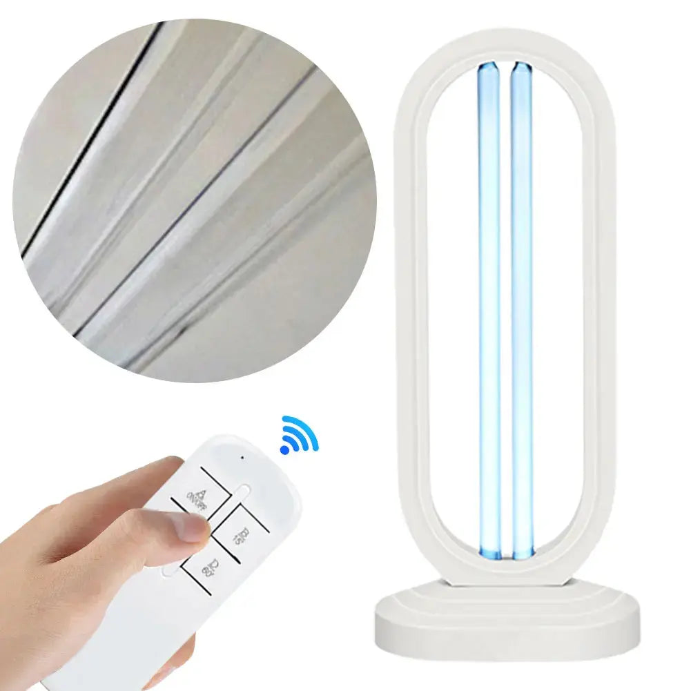 UV-C dezinfekční lampa 38W s ozonovou technologií — dálkové ovládání, vestavěný časovač, černá nebo bílá