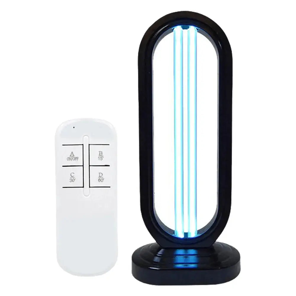UV-C dezinfekční lampa 38W s ozonovou technologií — dálkové ovládání, vestavěný časovač, černá nebo bílá