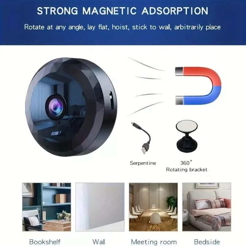 NovaMini Magnetyczna kamera bezpieczeństwa Wi‑Fi – obraz HD 1080P w nocy, wykrywanie ruchu