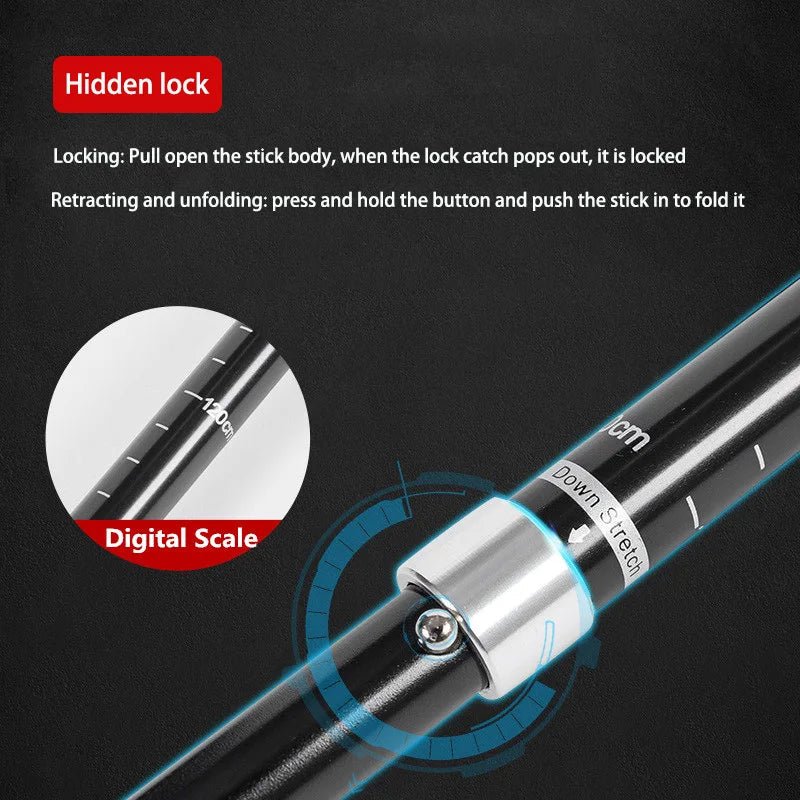 軽量トレッキングポール — 長さ調節可能、EVAグリップ、折りたたみ式フレーム