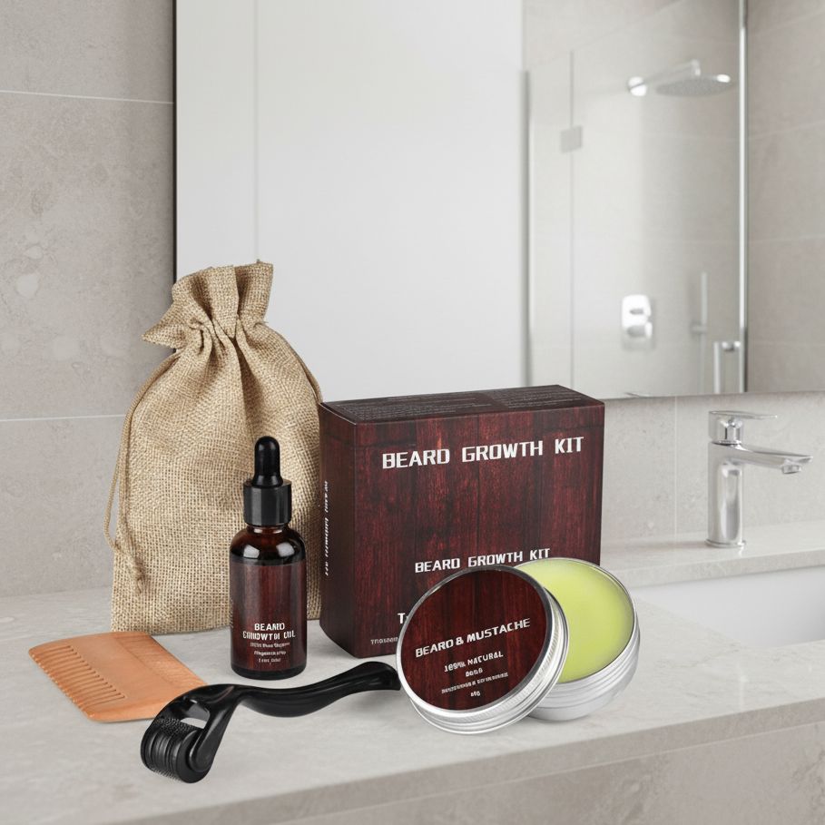 Set BeardBloom pentru creștere — Set complet pentru terapia cu microace