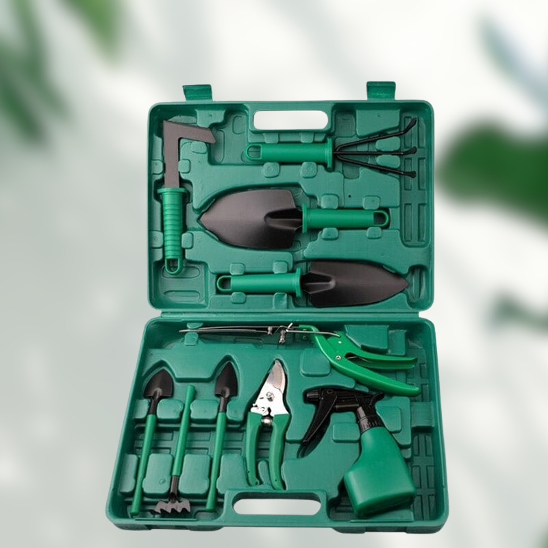Stainless Steel Garden Tools Kit, Storage Case Included, 10 Piece