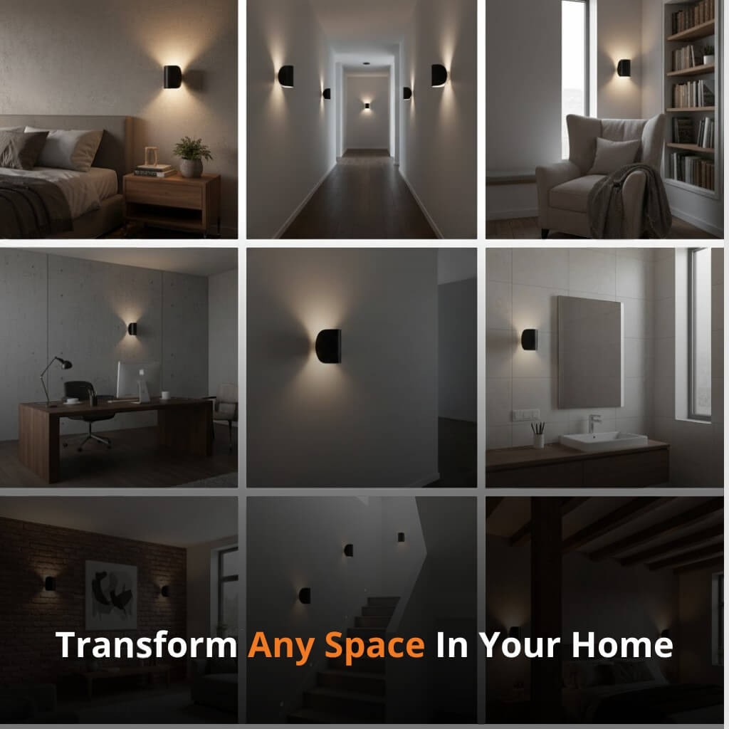 مصباح حائط LED داخلي للأعلى والأسفل من الألمنيوم باللون الأسود أو الأبيض G4