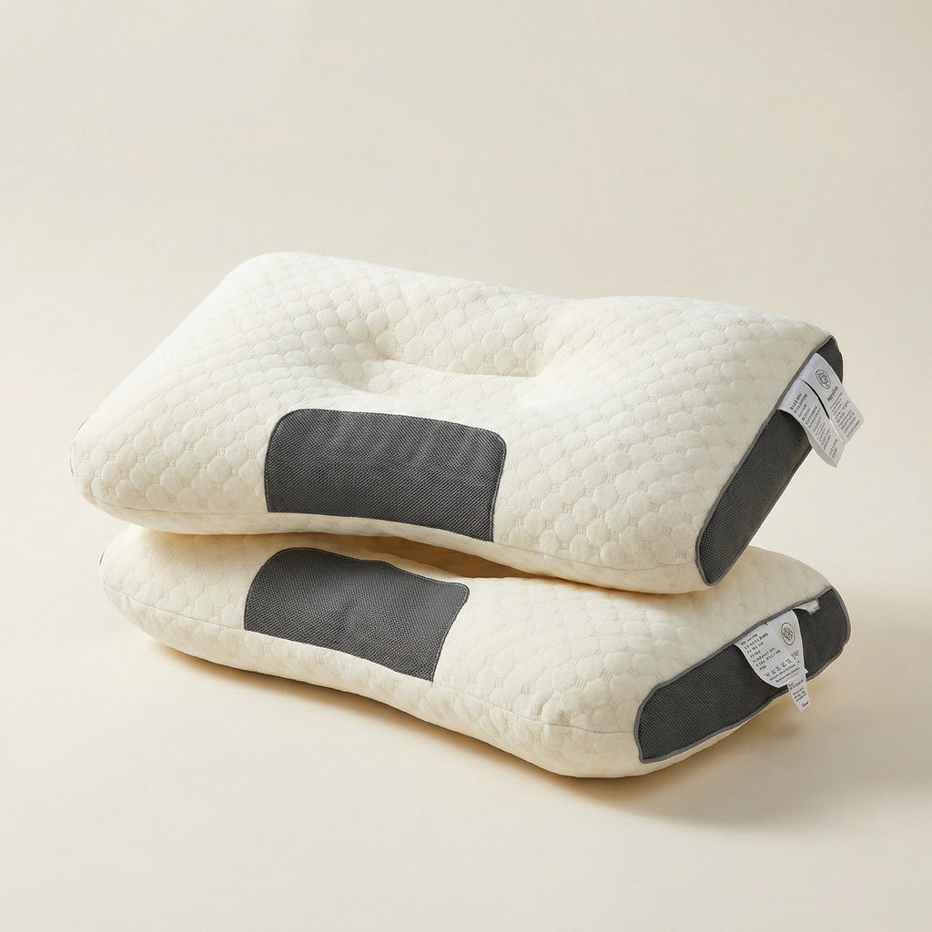 Ergonomic Neck Pillow With Memory Foam For Cervical Support For Side And Back Sleepers