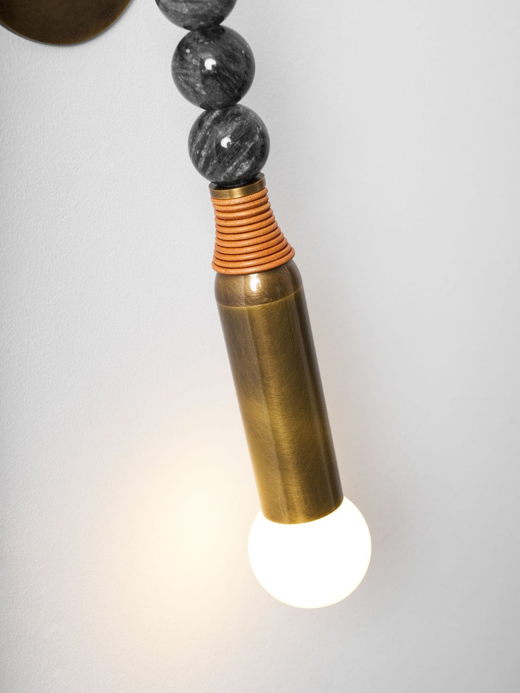 Toam Marble Brass Wall Lamp, Persepolis Inspired, Antique Brass Finish, 18.9 And 27.6 Inch
