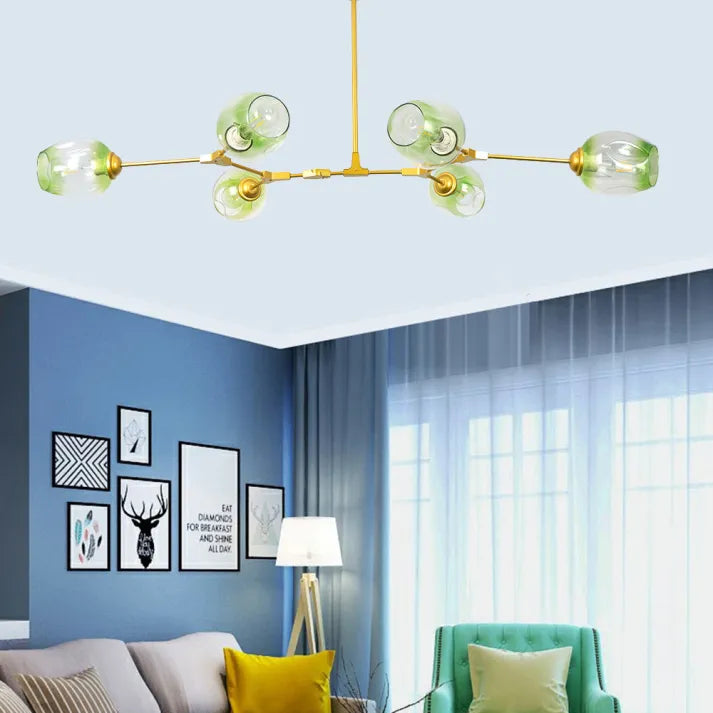 LustraNova Pendant Light With Glass Orbs And Branching Arms For Ambient Living Room Lighting