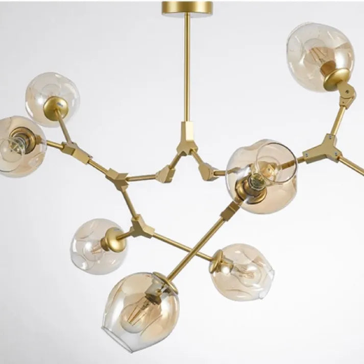 LustraNova Pendant Light With Glass Orbs And Branching Arms For Ambient Living Room Lighting