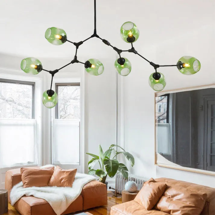 LustraNova Pendant Light With Glass Orbs And Branching Arms For Ambient Living Room Lighting