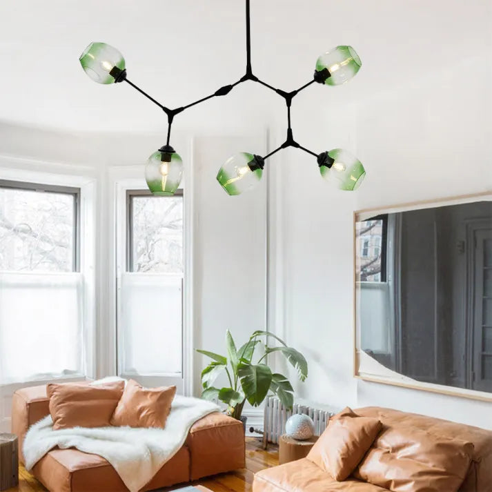 LustraNova Pendant Light With Glass Orbs And Branching Arms For Ambient Living Room Lighting
