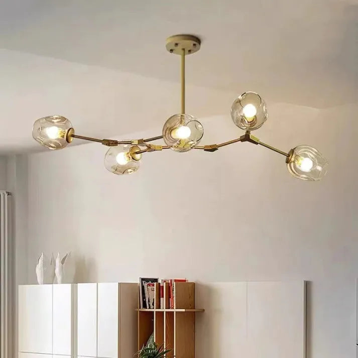 LustraNova Pendant Light With Glass Orbs And Branching Arms For Ambient Living Room Lighting