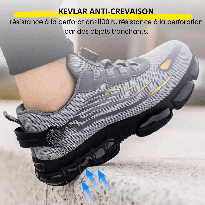 Steel Toe Work Shoes With Grippy Rubber Sole For Secure Traction