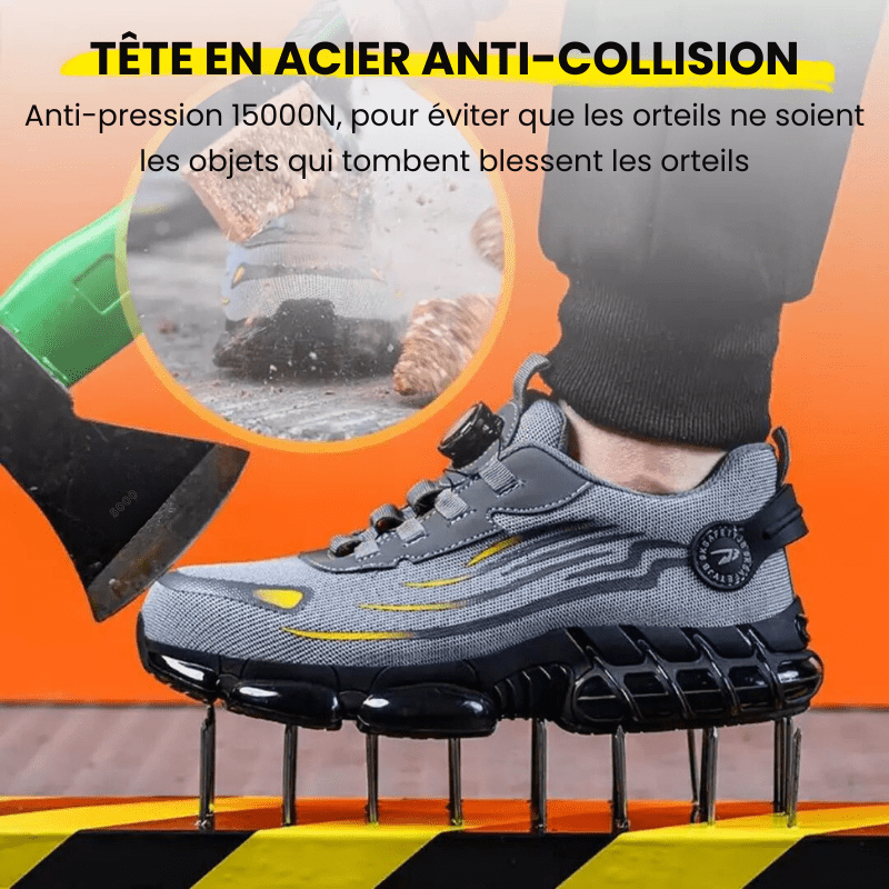 Steel Toe Work Shoes With Grippy Rubber Sole For Secure Traction