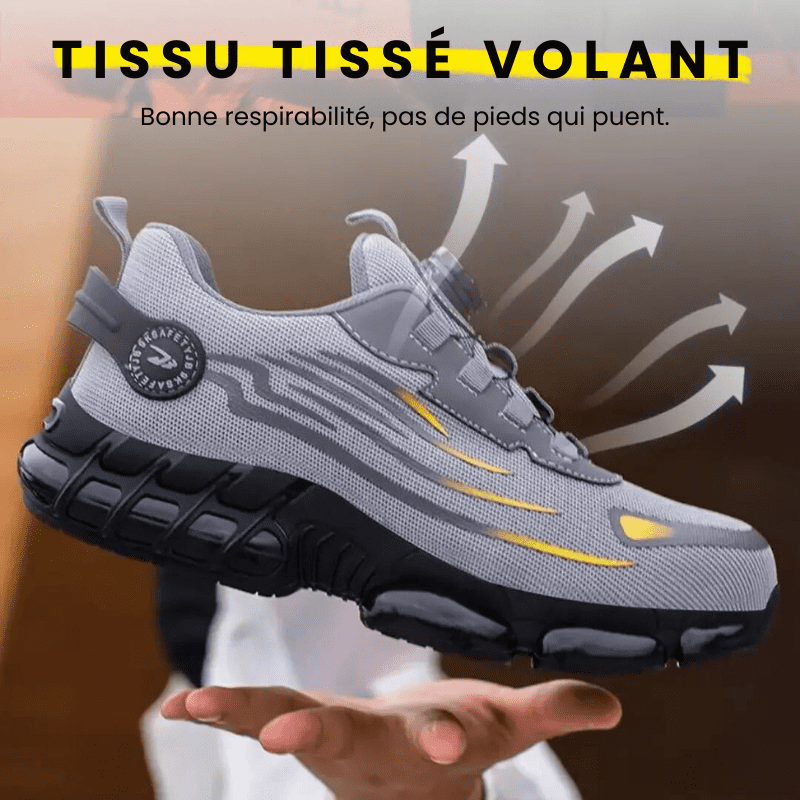 Steel Toe Work Shoes With Grippy Rubber Sole For Secure Traction