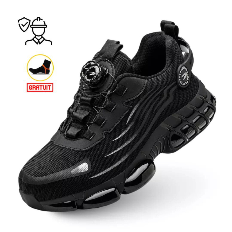 Steel Toe Work Shoes With Grippy Rubber Sole For Secure Traction