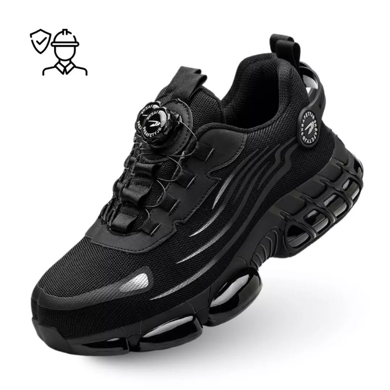 Steel Toe Work Shoes With Grippy Rubber Sole For Secure Traction