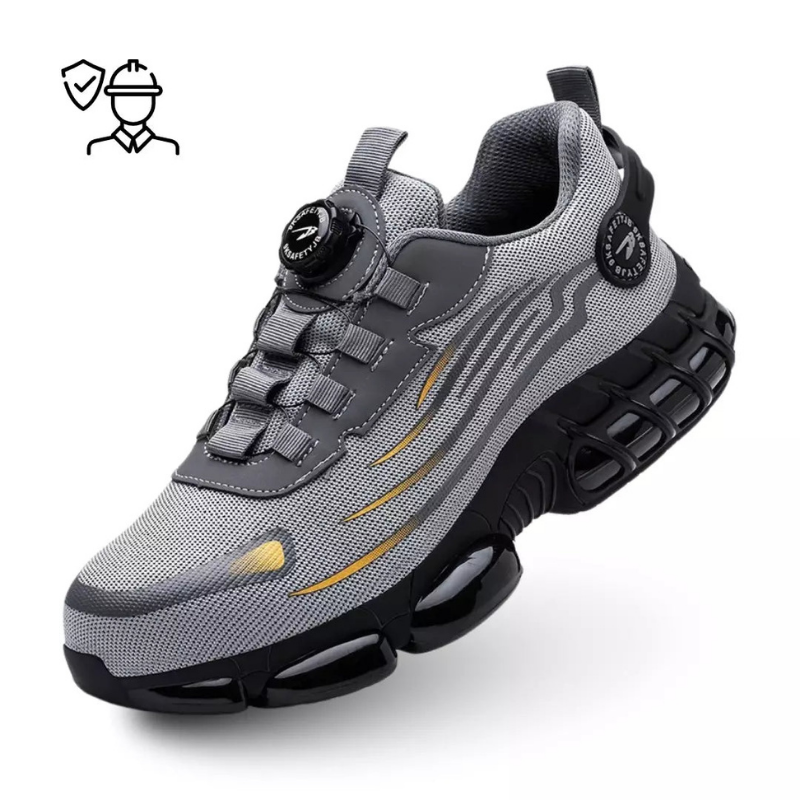 Steel Toe Work Shoes With Grippy Rubber Sole For Secure Traction