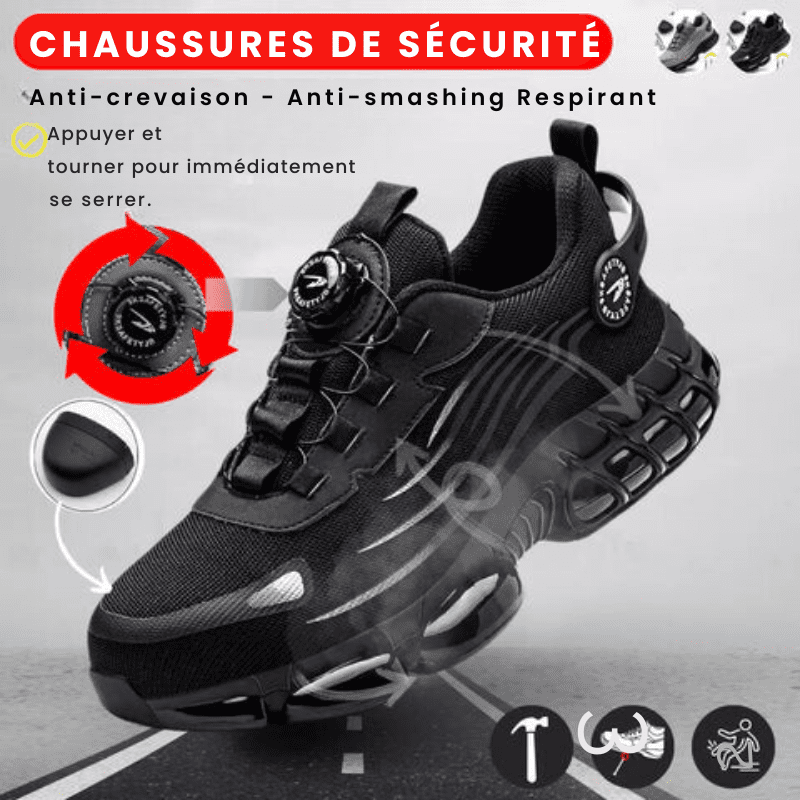 Steel Toe Work Shoes With Grippy Rubber Sole For Secure Traction