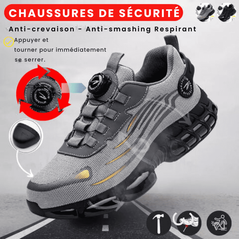 Steel Toe Work Shoes With Grippy Rubber Sole For Secure Traction