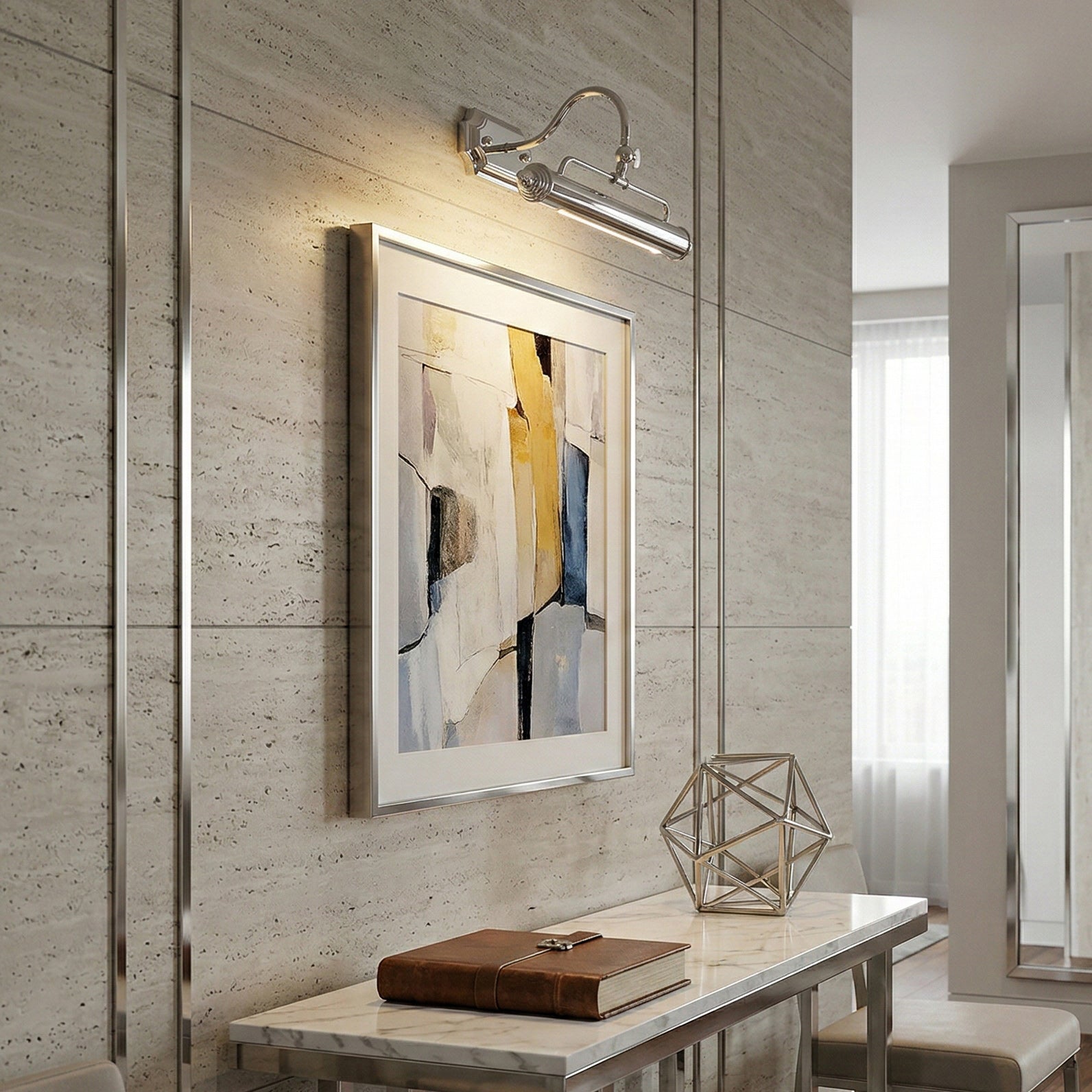 Vellichor Adjustable Gooseneck Wall Lamp for Art and Mirrors, Industrial Lighting