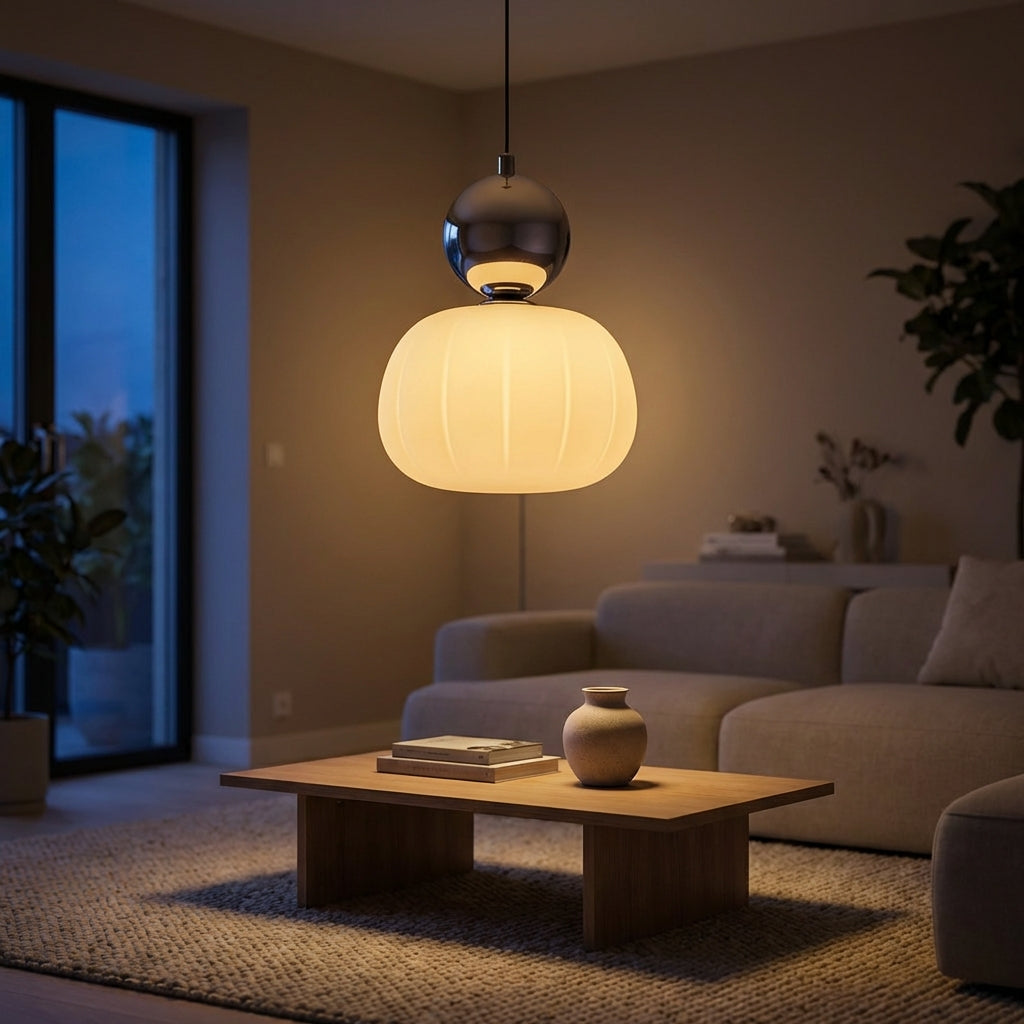 LumaNova Geometric Pendant Light Fixture For Modern Interiors With Stylish Shade