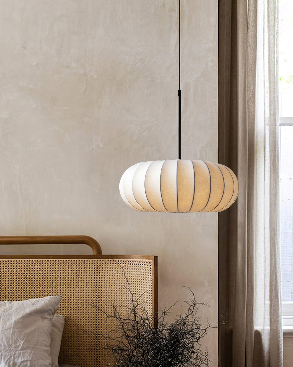 Aero Pendant Light With Natural Materials For Kitchen And Dining Areas In Modern Homes And Spaces