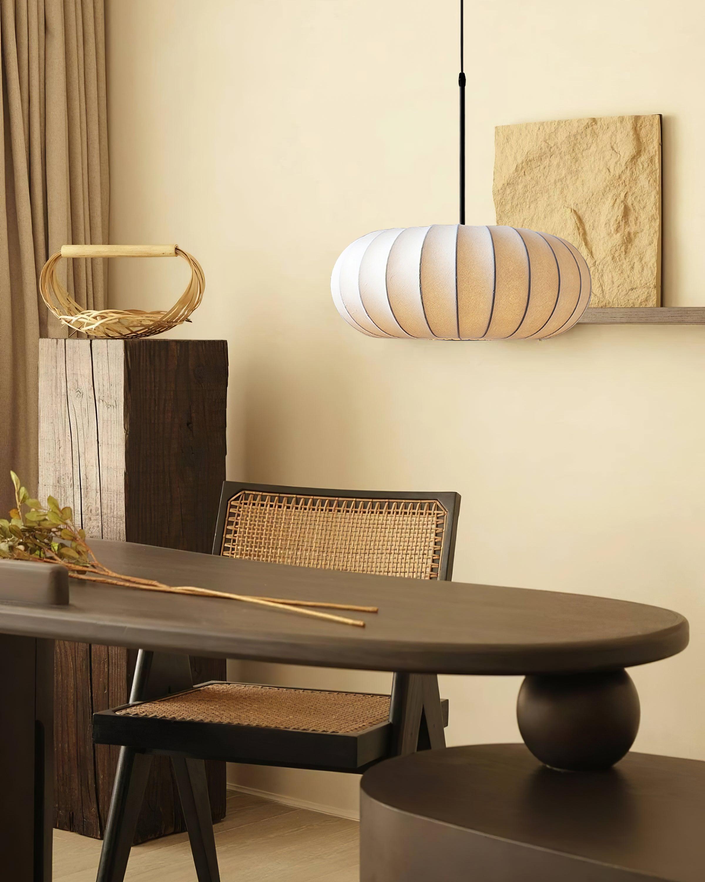 Aero Pendant Light With Natural Materials For Kitchen And Dining Areas In Modern Homes And Spaces