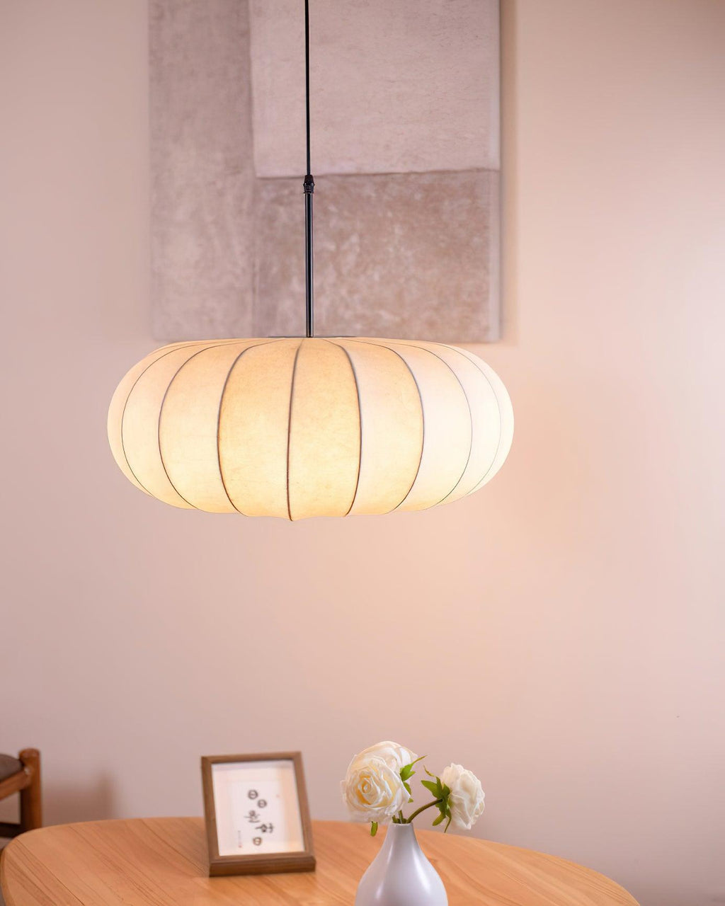 Aero Pendant Light With Natural Materials For Kitchen And Dining Areas In Modern Homes And Spaces
