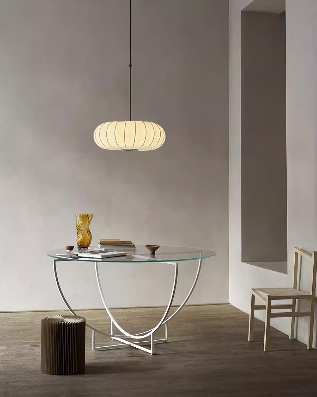 Aero Pendant Light With Natural Materials For Kitchen And Dining Areas In Modern Homes And Spaces