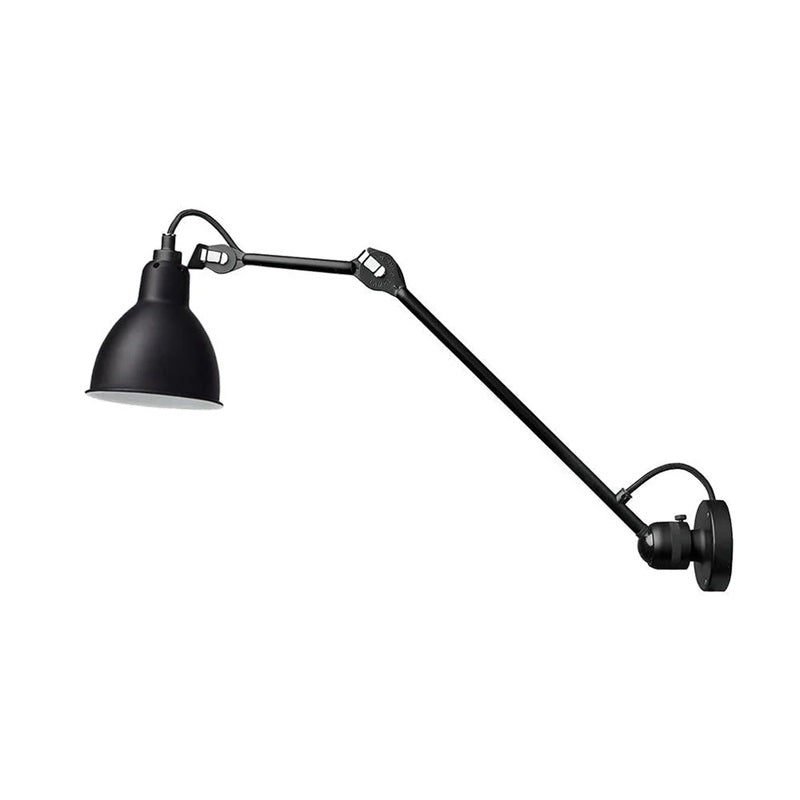 Matte Black Wall Lamp With Adjustable Arm For Reading Corner