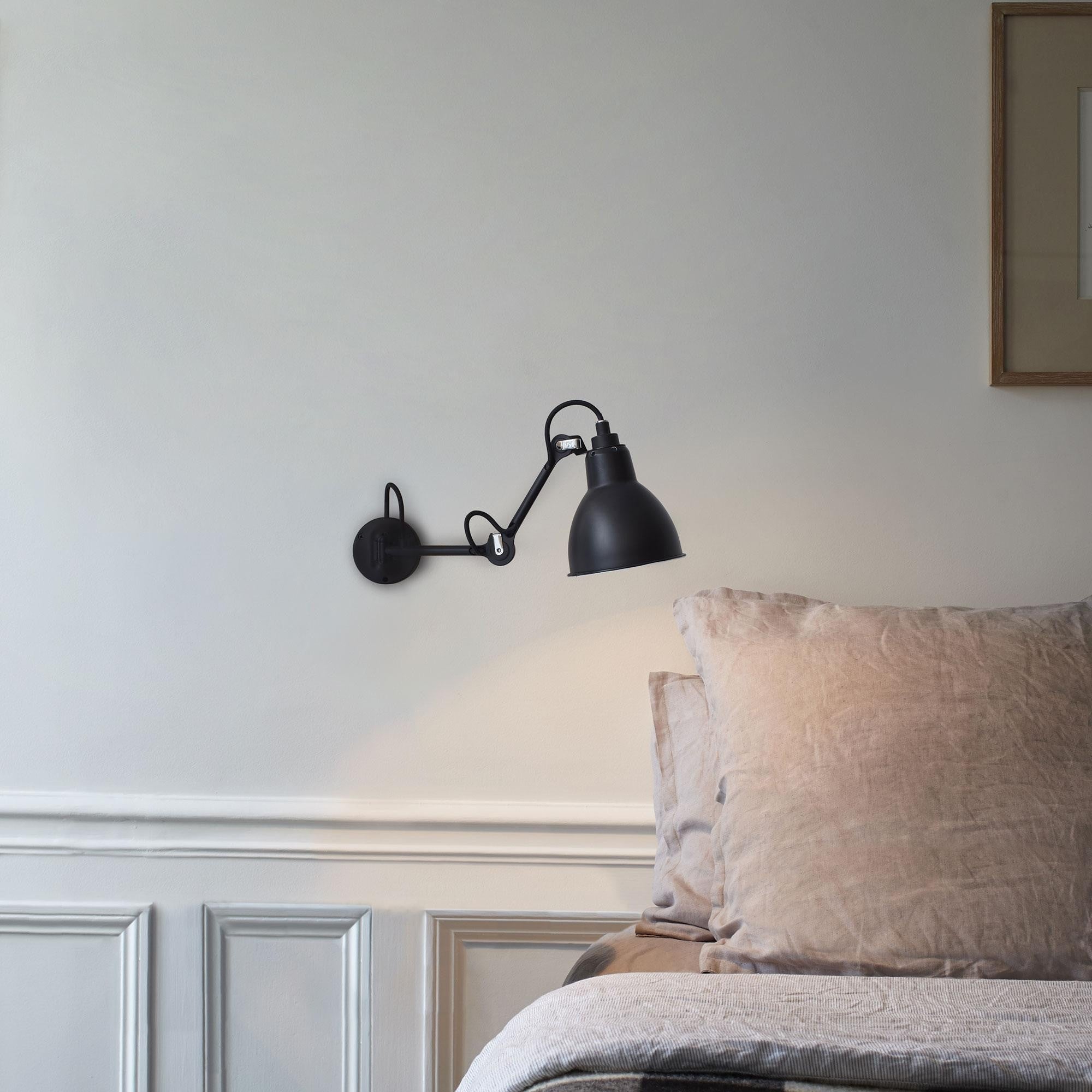 Matte Black Wall Lamp With Adjustable Arm For Reading Corner