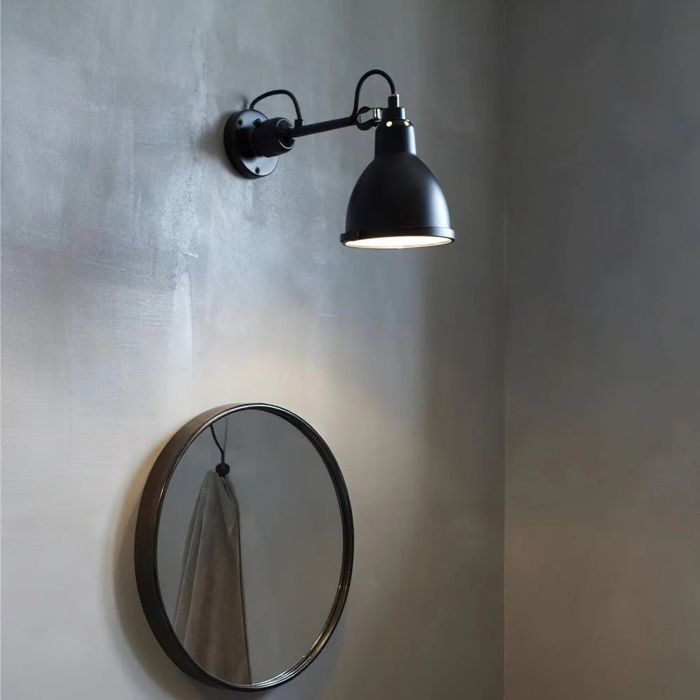Matte Black Wall Lamp With Adjustable Arm For Reading Corner
