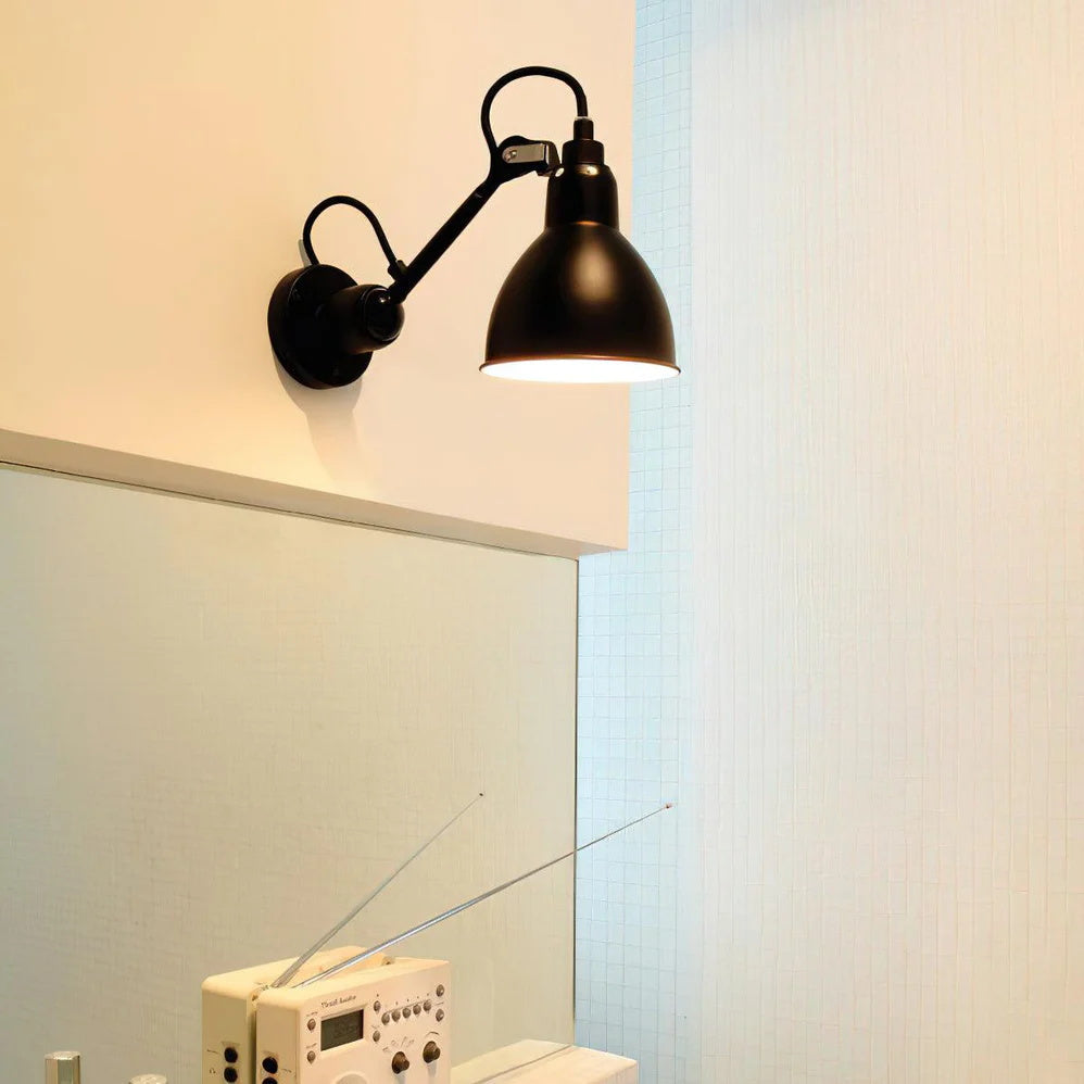 Matte Black Wall Lamp With Adjustable Arm For Reading Corner