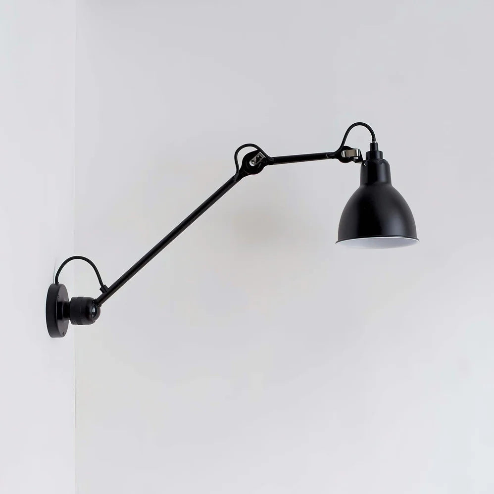 Matte Black Wall Lamp With Adjustable Arm For Reading Corner