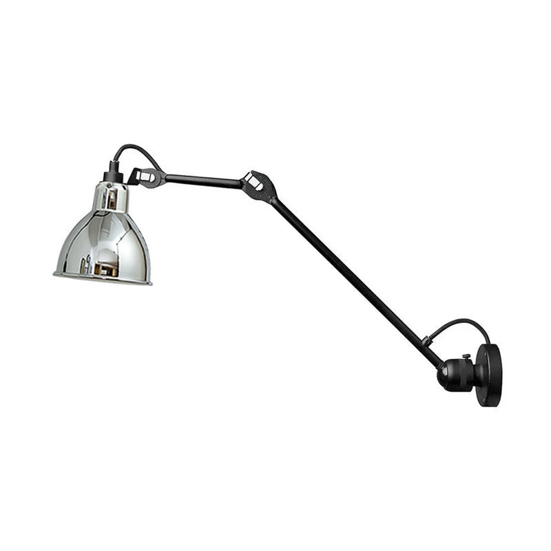 Matte Black Wall Lamp With Adjustable Arm For Reading Corner
