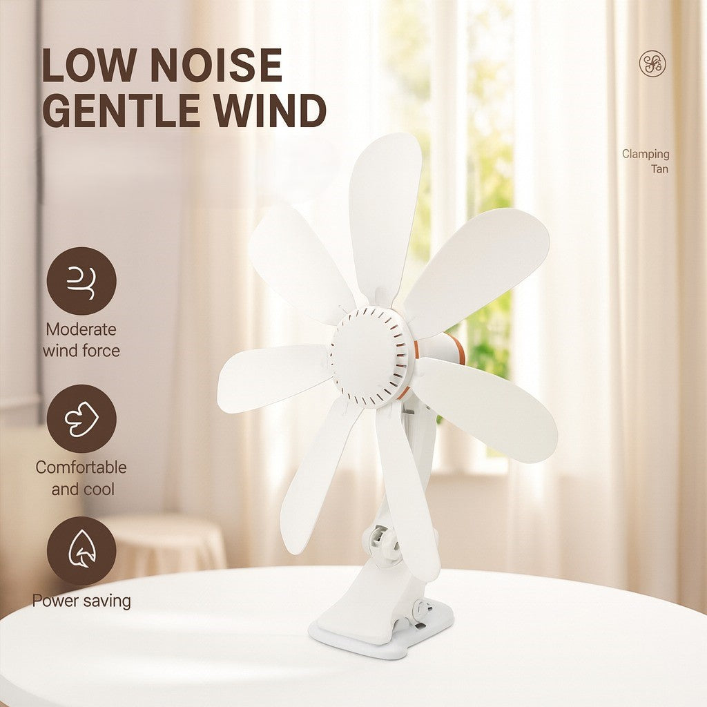 Csíptethető mini asztali ventilátor — kompakt, csendes személyes hűtés