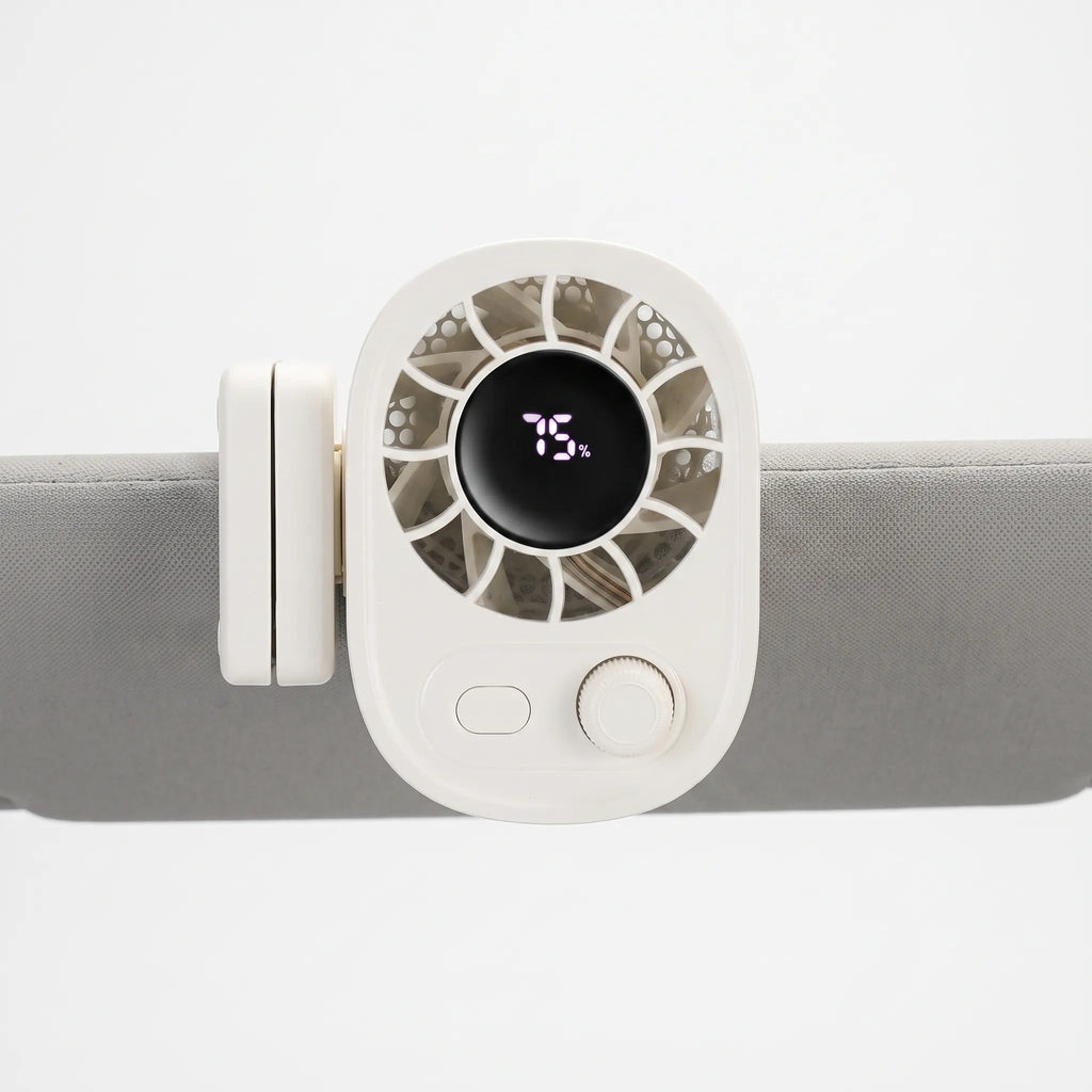 Clip-On Personal Fan — 360 Degree Swing, USB Rechargeable Battery